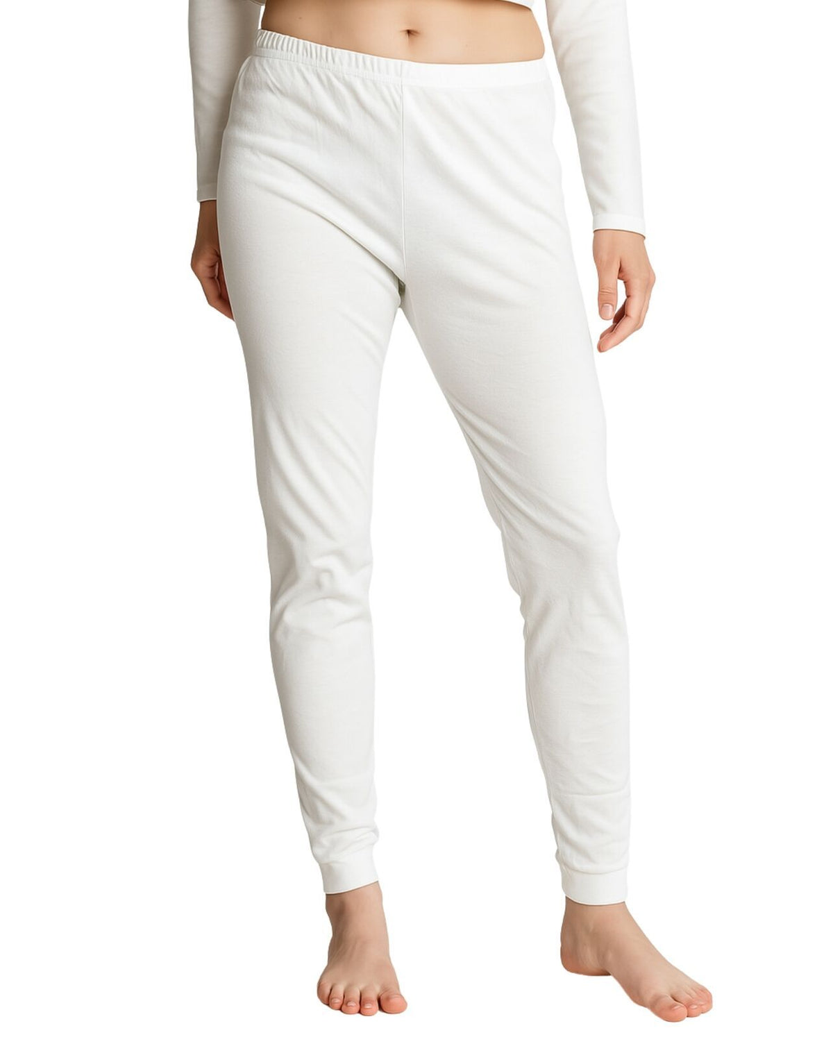 Womens Merino Wool Long Janes Thermal Underwear Layer Thermals Leggings Pants - Beige - 12-14