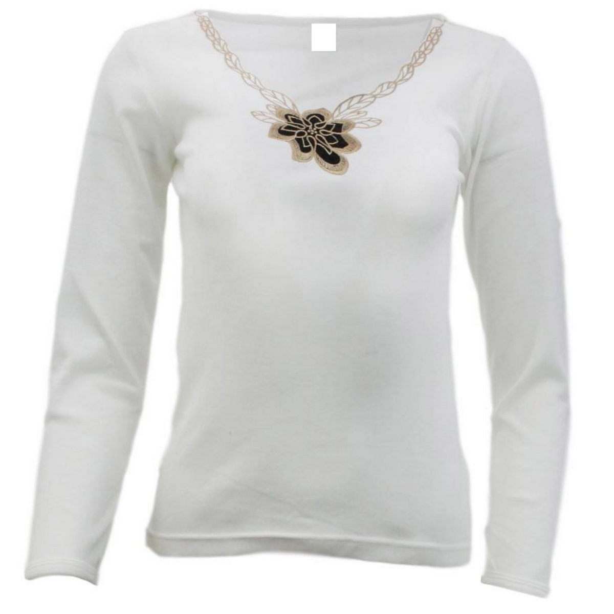 Womens Merino Wool Blend Thermal Top Long Sleeve V Neck Spencer Warm - Beige - 10-12
