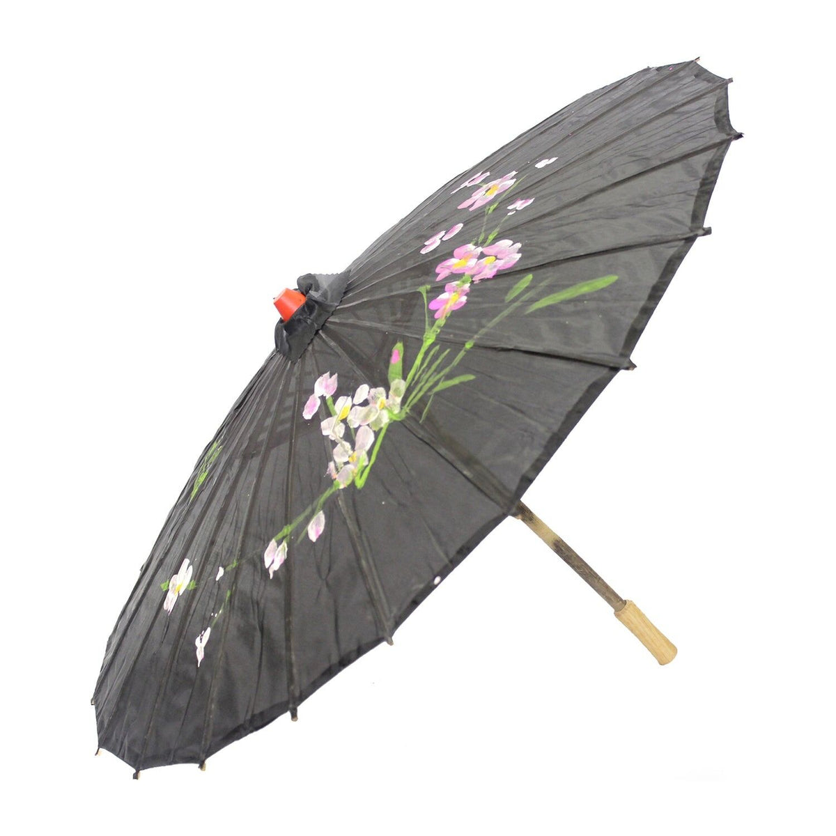 12x PARASOL UMBRELLA Chinese Japanese Bamboo Flower Pattern 80cm Large BULK - Black