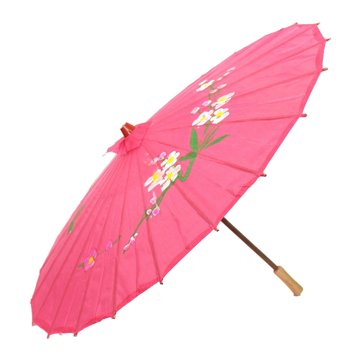 12x PARASOL UMBRELLA Chinese Japanese Bamboo Flower Pattern 80cm Large BULK - Hot Pink