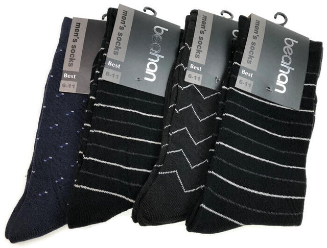 18 Pairs COTTON BUSINESS SOCKS Mens Dress Crew Plain Work Casual BULK Black 6-11