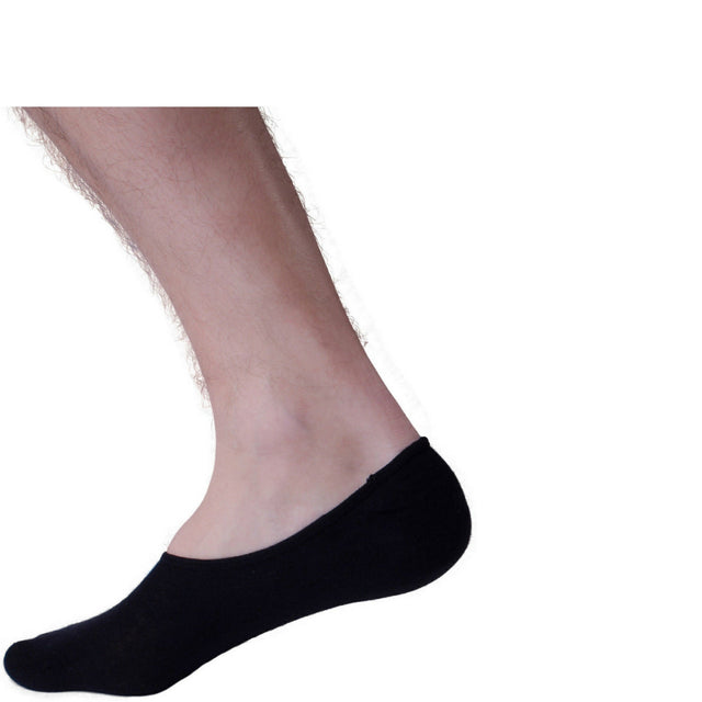 1x NO SHOW COTTON SOCKS Non Slip Heel Grip Low Cut Invisible Seamless Black 2-8