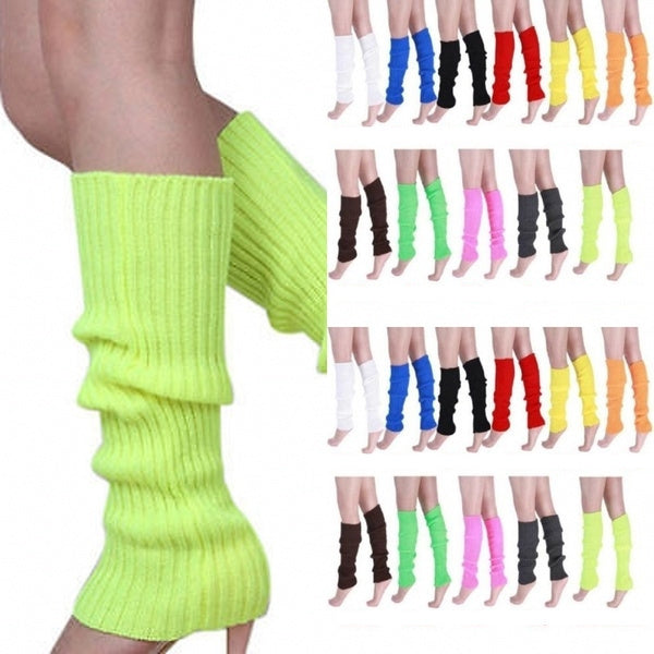 24x Womens Leg Warmers Disco Winter Knit Dance Crochet Socks Costume Assorted