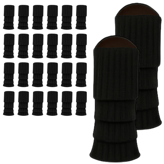 24x Womens Leg Warmers Disco Winter Knit Dance Legging Socks Costume Black