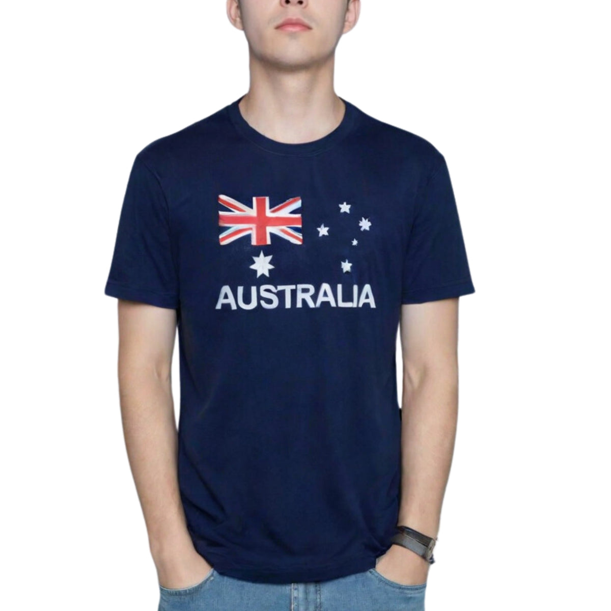Adult AUSTRALIAN T Shirt Australia Day 100% COTTON Souvenir Tee Top Flag - Blue - XX-Large