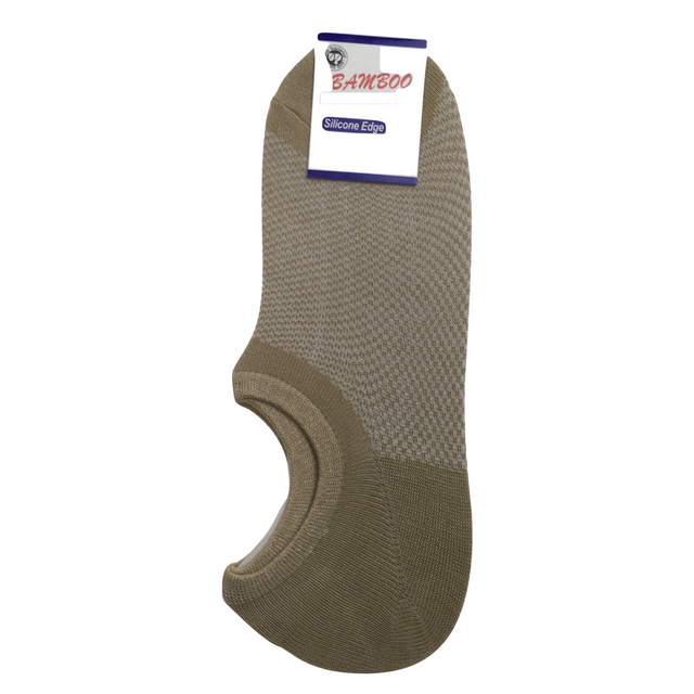 1 Pair NO SHOW BAMBOO SOCKS Non Slip Heel Grip Low Cut Footlet Beige 2-8