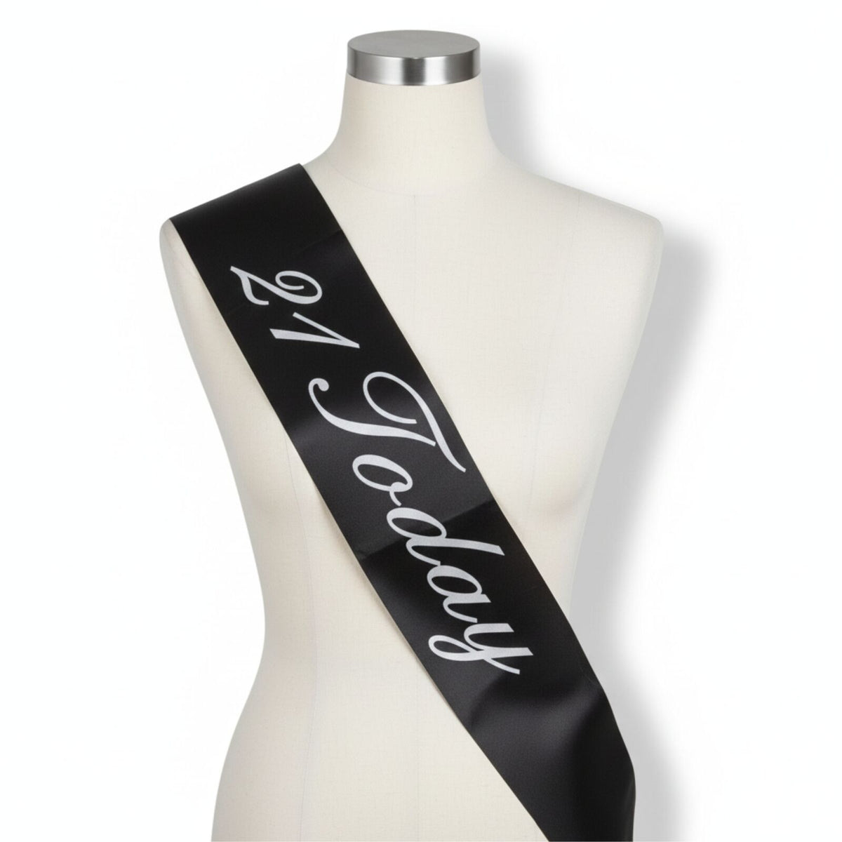 21st Birthday Sash 21 Today! Girls Night Party Costume Celebration Bday - Black