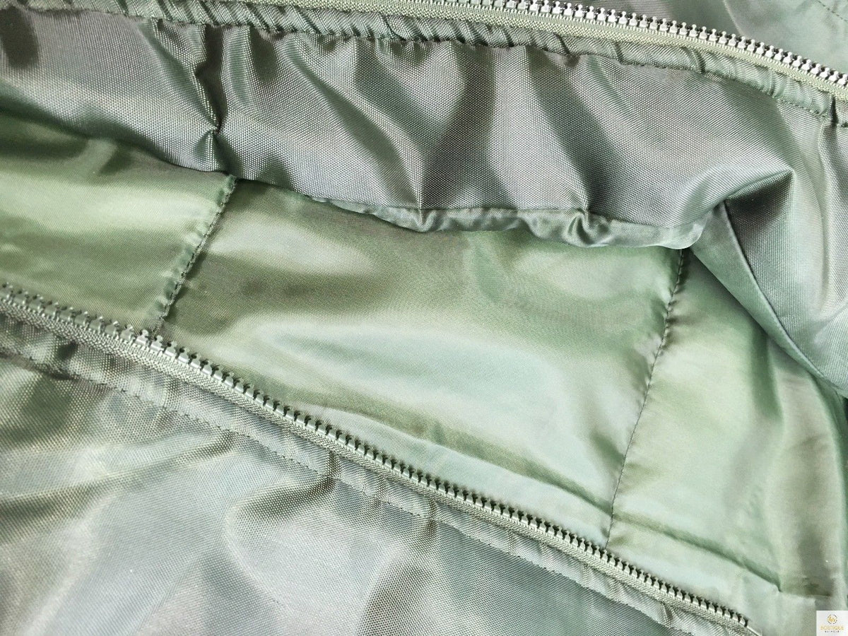 Plus Size Quilted Jacket Zip Up Classic Padded Flight Flying Winter Big & Tall - Bottle Green - 7XL