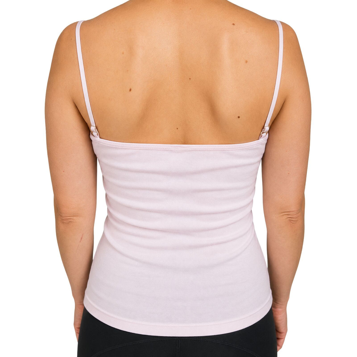 Womens Camisole Top 100% Cotton Cami Strap Singlet Basic Tank Shirt - Pink - 10-12