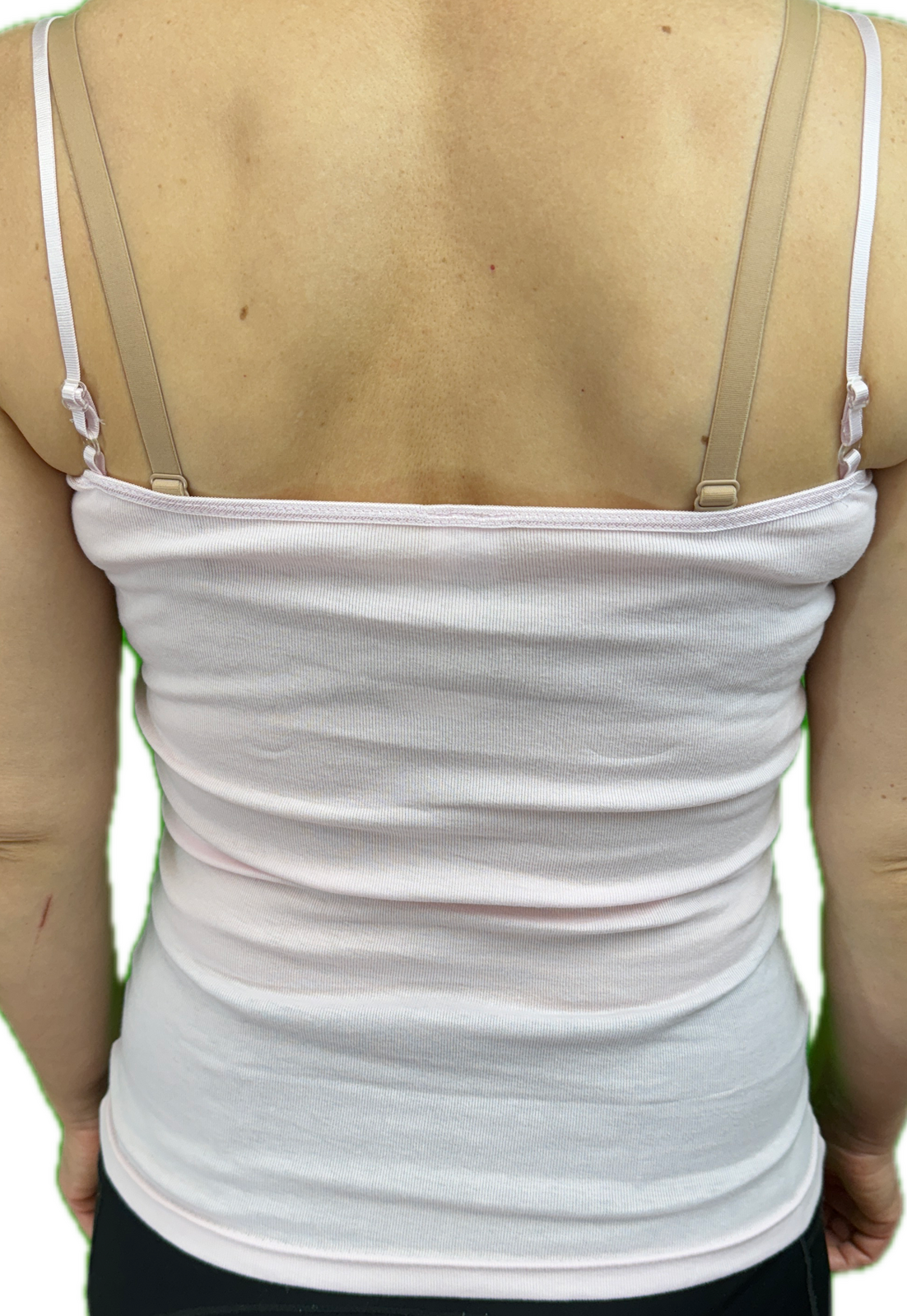 Womens Camisole Top 100% Cotton Cami Strap Singlet Basic Tank Shirt - Pink - 18-20