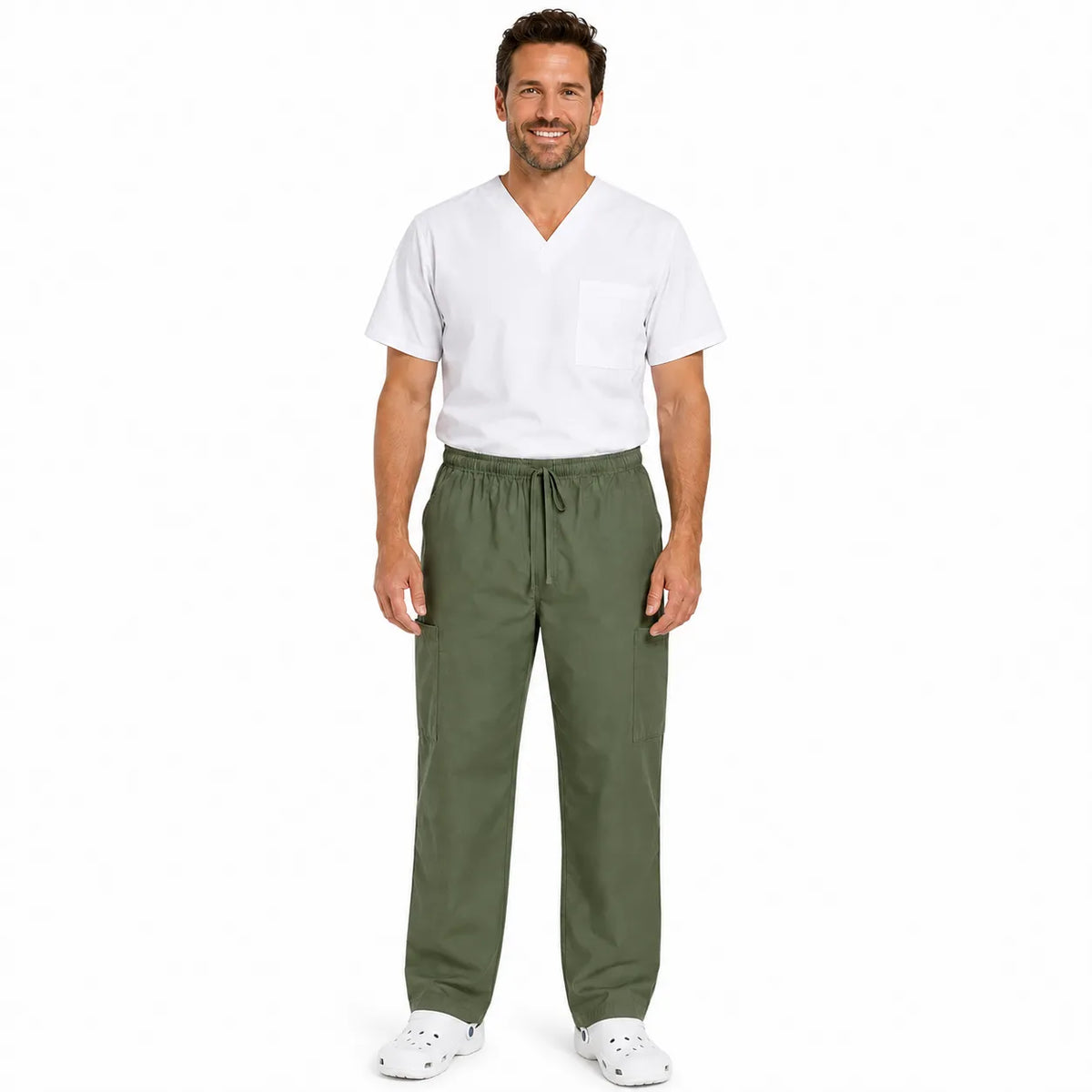 Unisex Doctor Scrubs Cargo Pants Medical Nursing Vet Uniform Dental in Sage - XXL