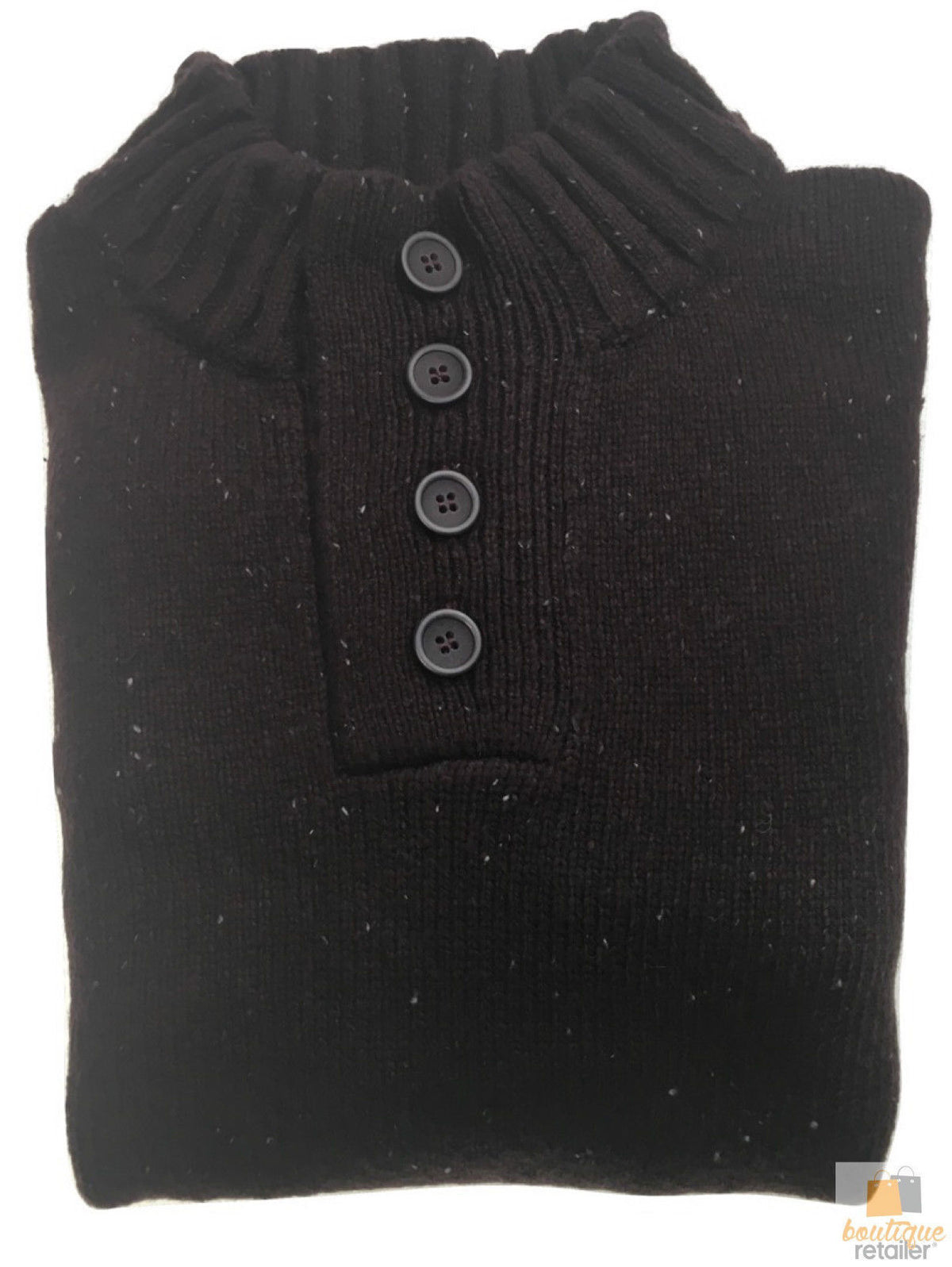 Mens Knit Jumper Pullover Sweater Knitted Casual Stretch Warm Winter  - 4 Button Mulberry 94 (KW16) - S