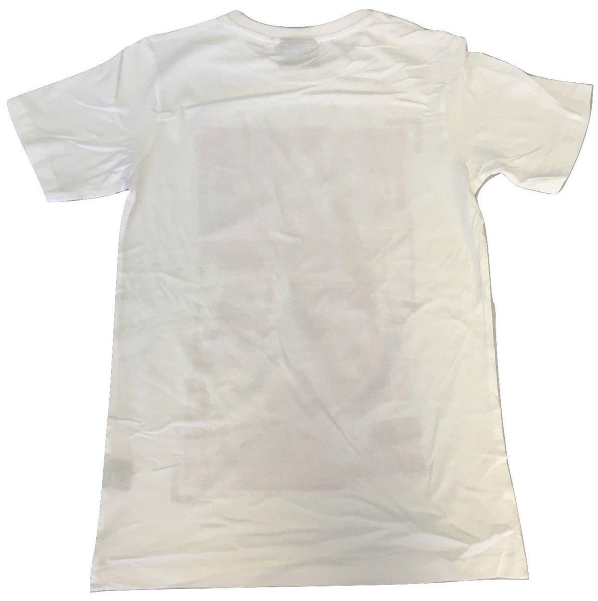 100% Cotton T-Shirt with Print Design Slim Fit Basic Tee Top in White - S