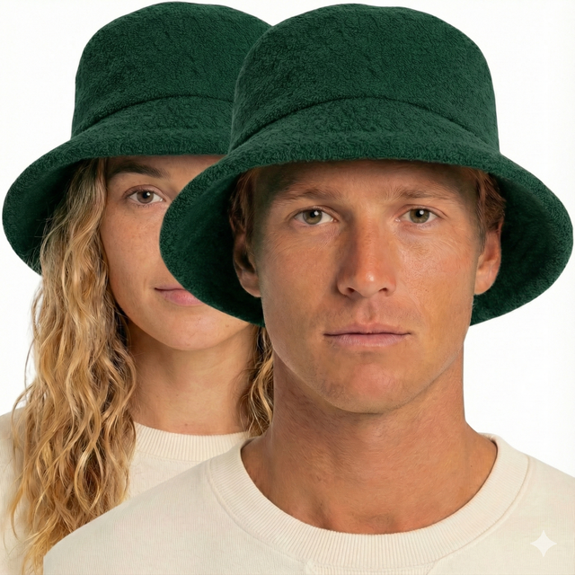 100 Cotton Terry Towelling Bucket Hat Daggy Fishing Camping in Bottle Green XXL