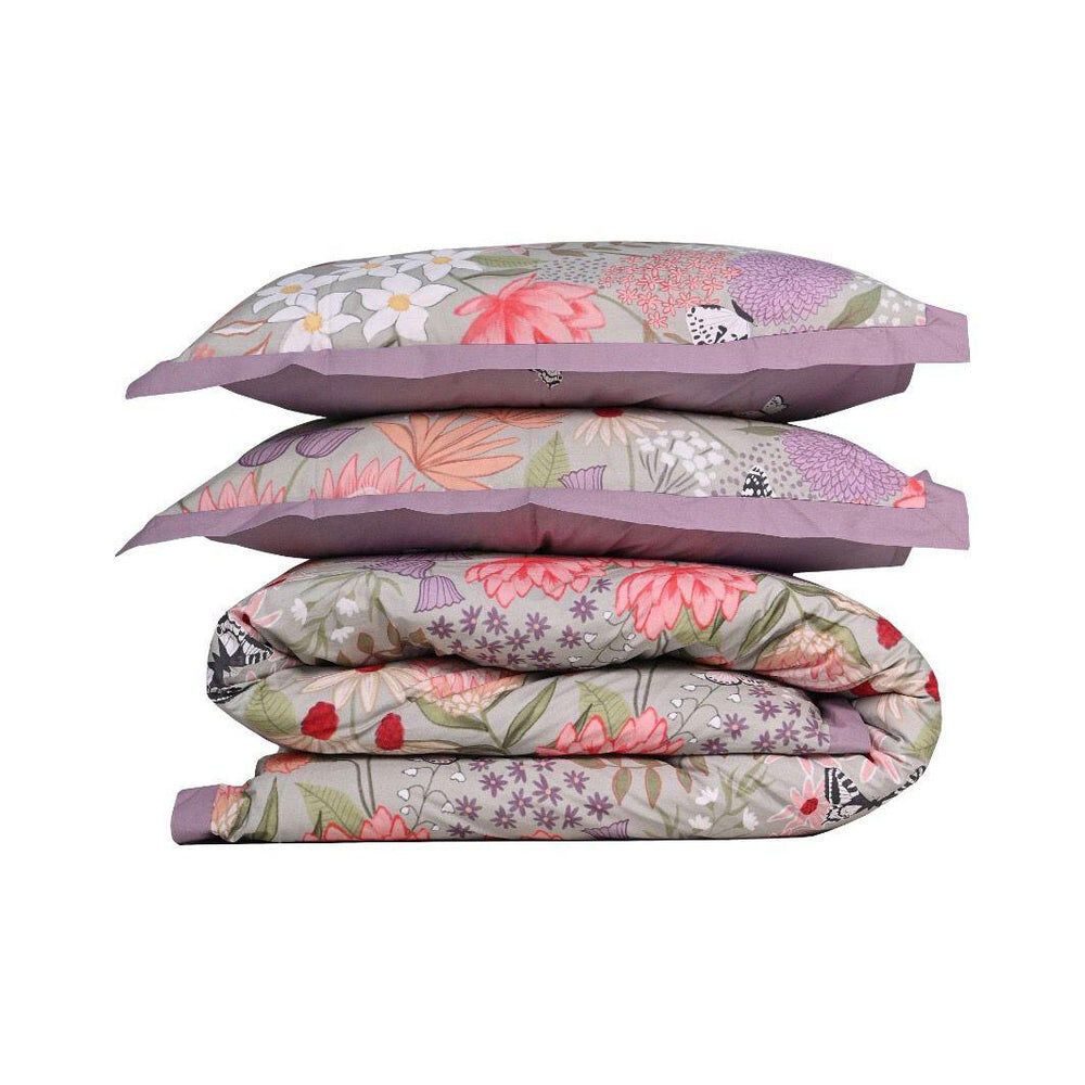 100% Cloud Cotton Duvet Quilt Cover Set w/ 2 Pillow Cases in Serena - Double