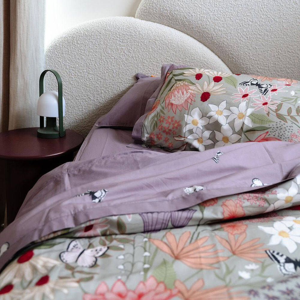 100% Cloud Cotton Duvet Quilt Cover Set w/ 2 Pillow Cases in Serena - Super King