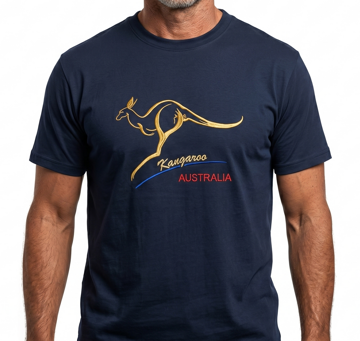 Adult Australian Kangaroo T Shirt Australia Day 100% Cotton Souvenir Tee Top - Navy - XL
