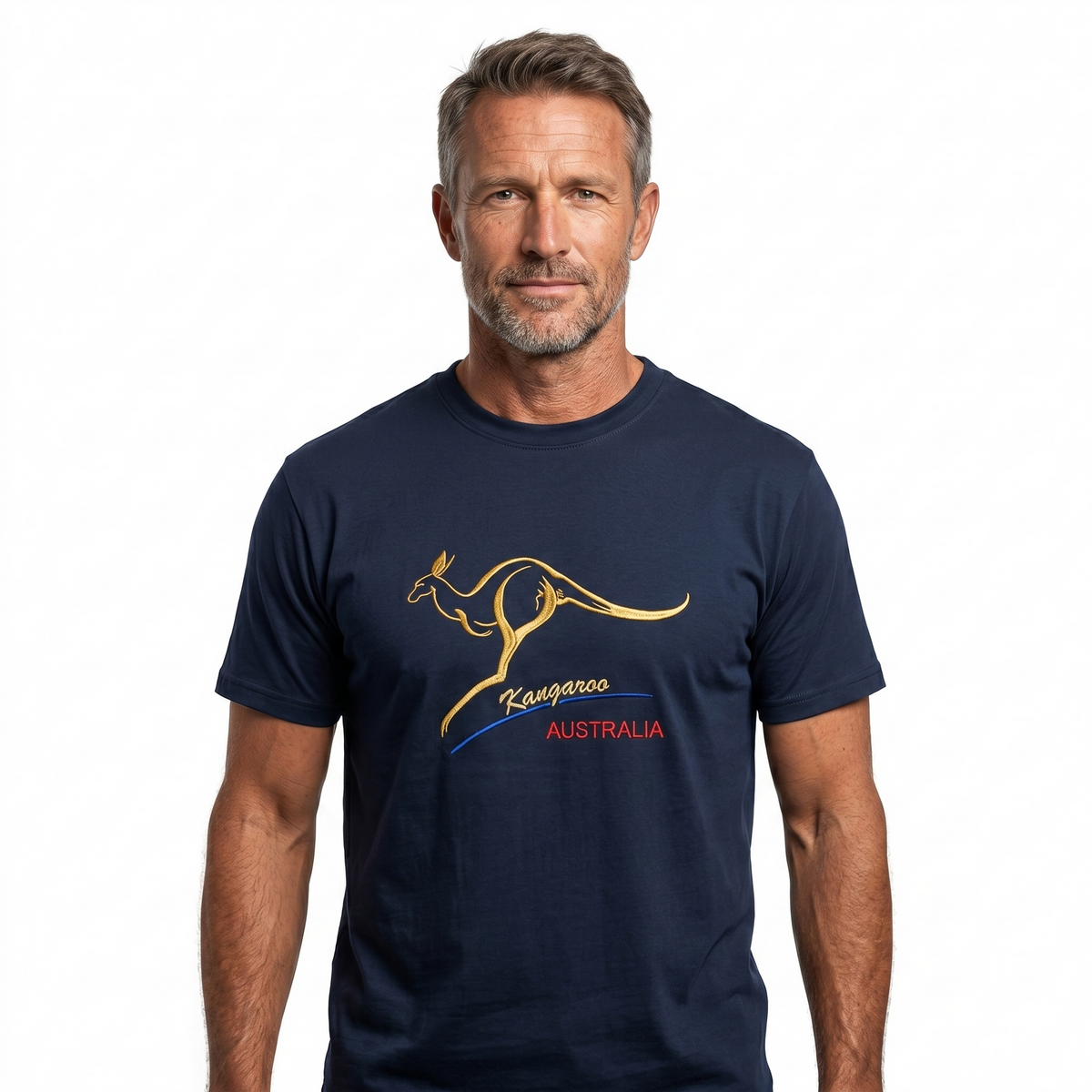 Adult Australian Kangaroo T Shirt Australia Day 100% Cotton Souvenir Tee Top - Navy - XL