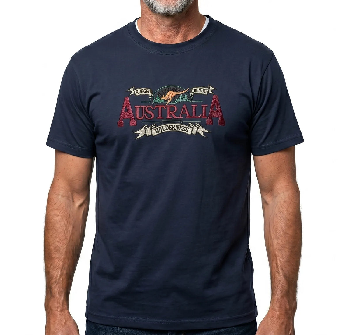 Mens Australia Wilderness T Shirt Souvenir Tee Top 100% Cotton - Navy Blue - M