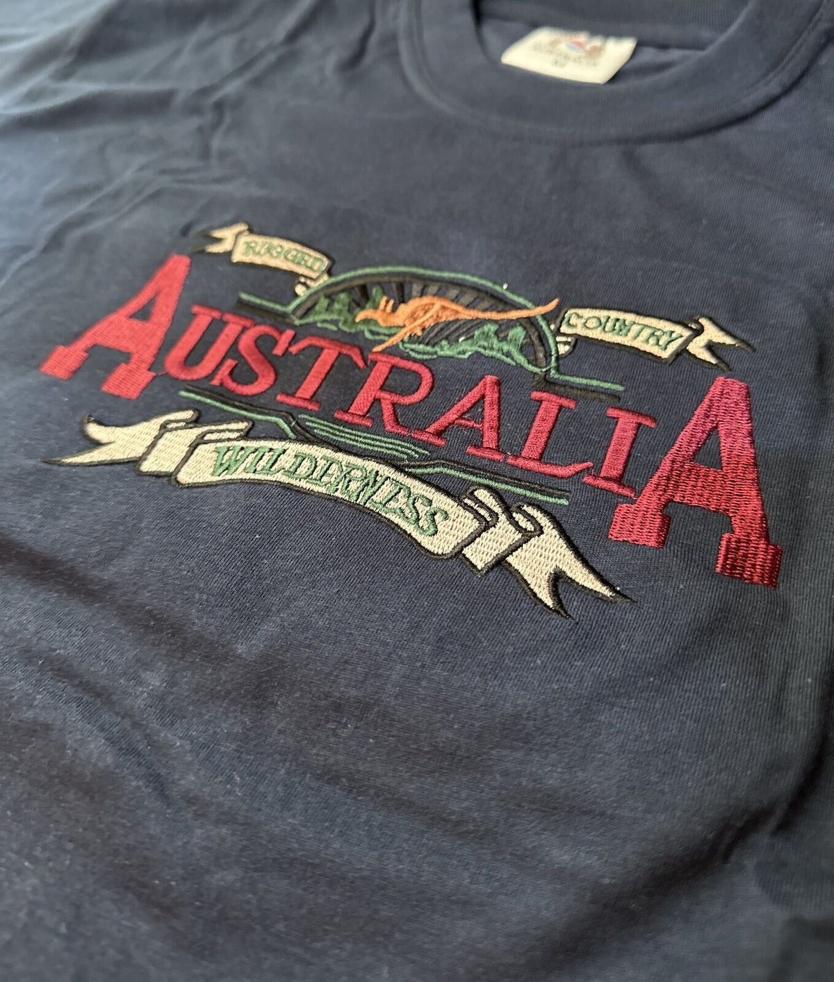 Mens Australia Wilderness T Shirt Souvenir Tee Top 100% Cotton - Navy Blue - S