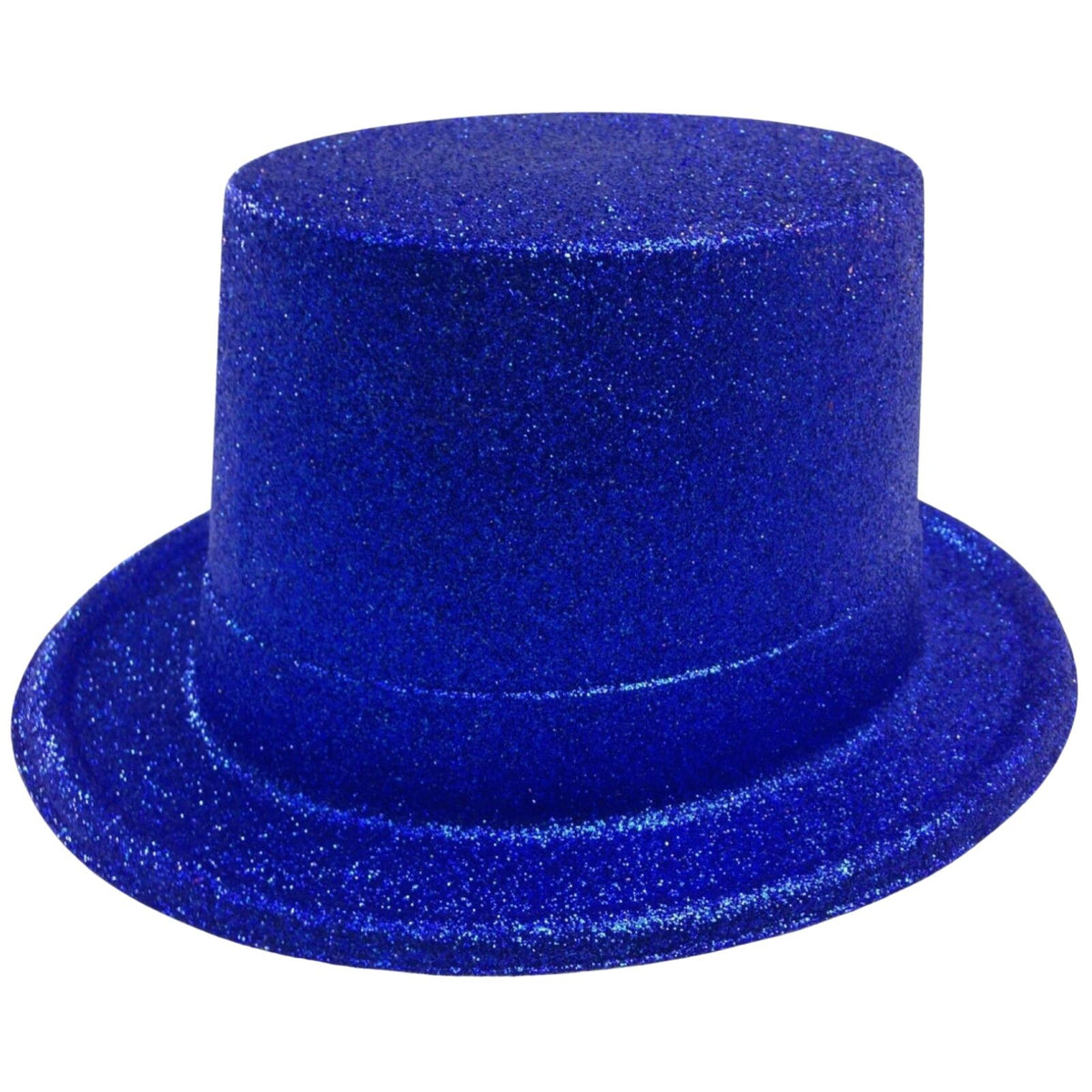 Glitter Top Hat Adult Costume Fancy Dress Party Plastic Tall Hat - Blue