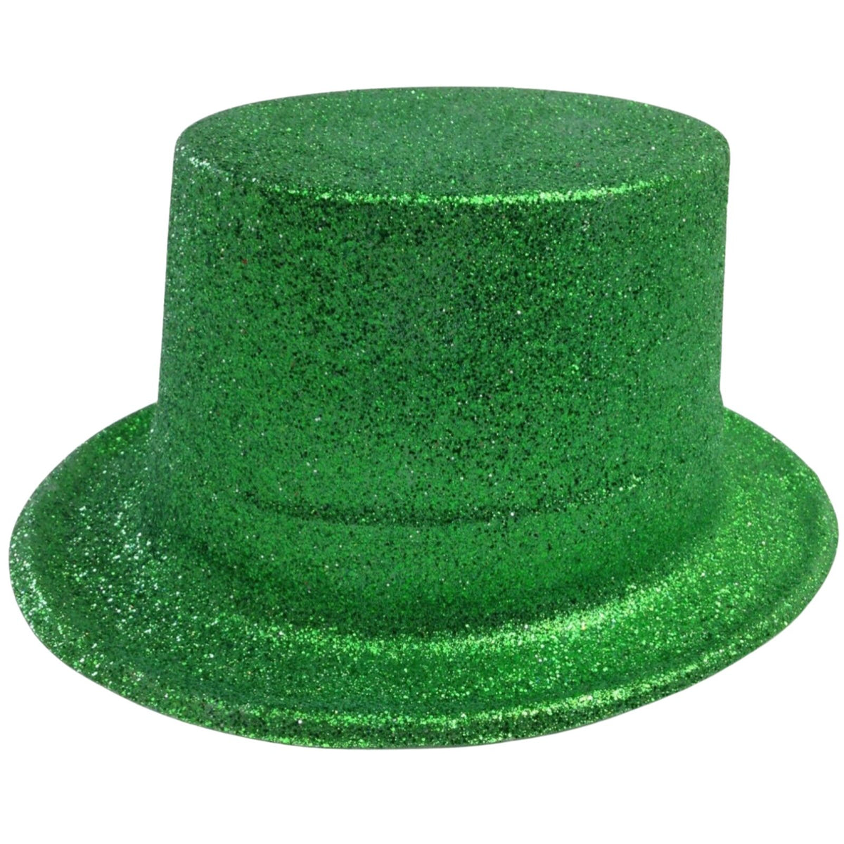 Glitter Top Hat Adult Costume Fancy Dress Party Plastic Tall Hat - Green