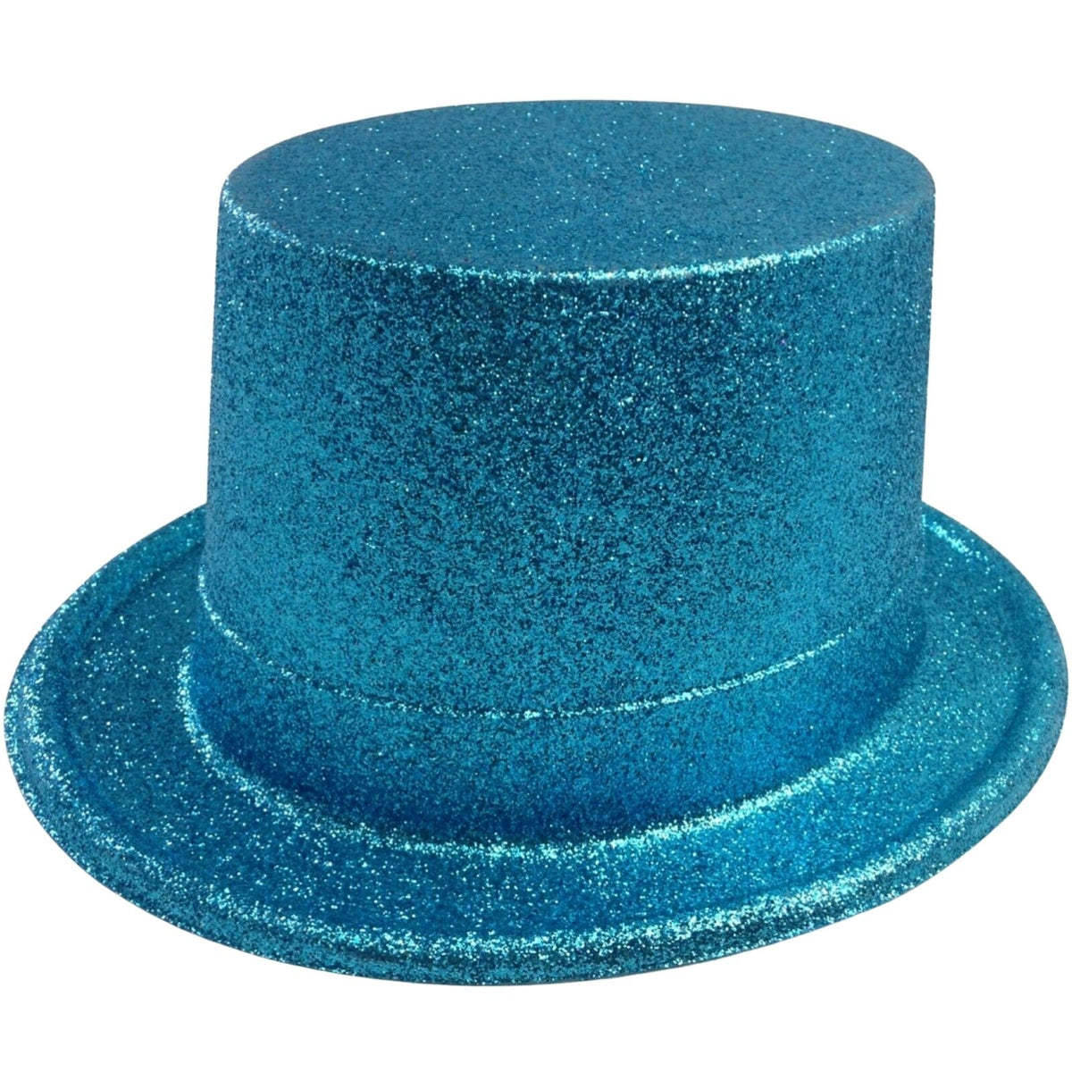 Glitter Top Hat Adult Costume Fancy Dress Party Plastic Tall Hat - Sky Blue