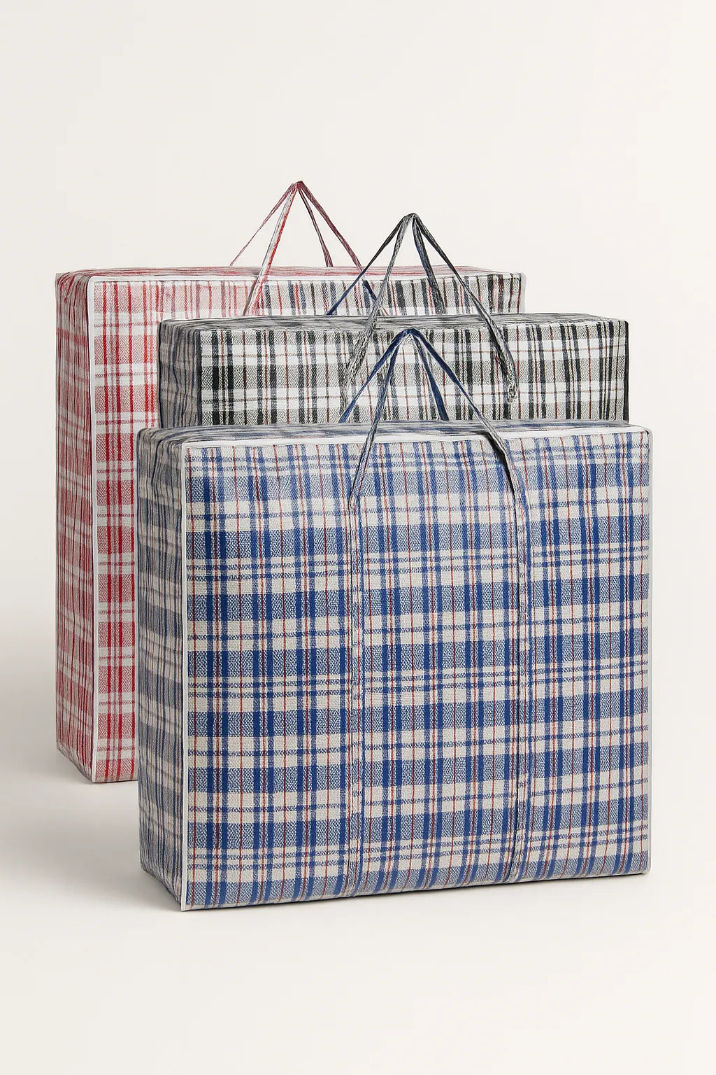 1x Large Stripe Bag Packing Storage Strip Zip Shopping Travel Check House Moving 50cm x 55cm x 20cm