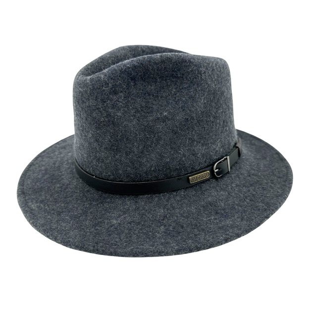 JACARU 1849 Australian 100 Wool Hat Fedora Trilby Dark Grey Large 58-59cm