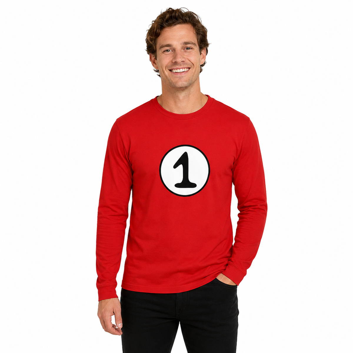 Adult Cat In The Hat Thing 1 Dr Seuss Red Top Party Costume Book Week  - M