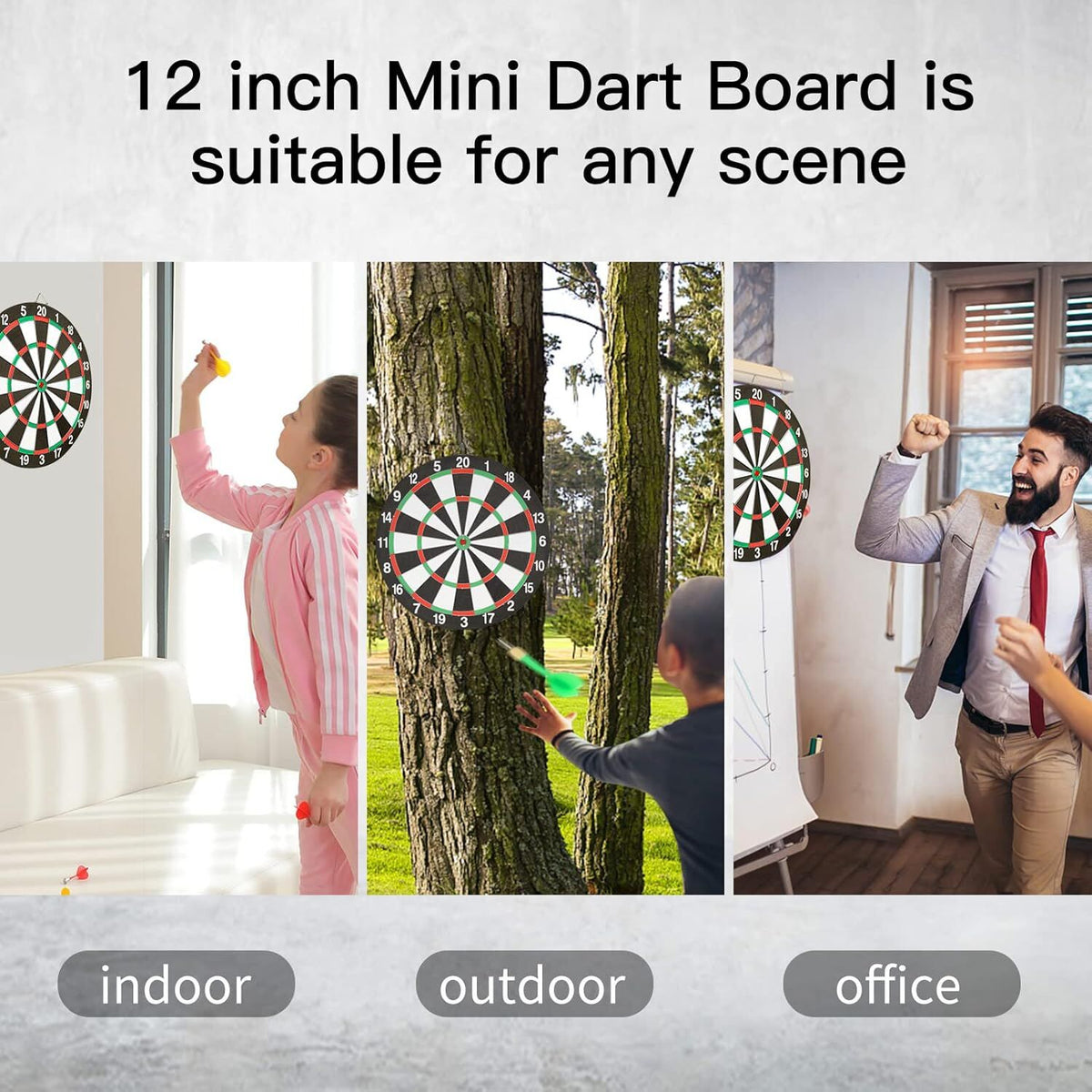 12" Dartboard Dart Board with Steel Darts Professional Competition Party Game