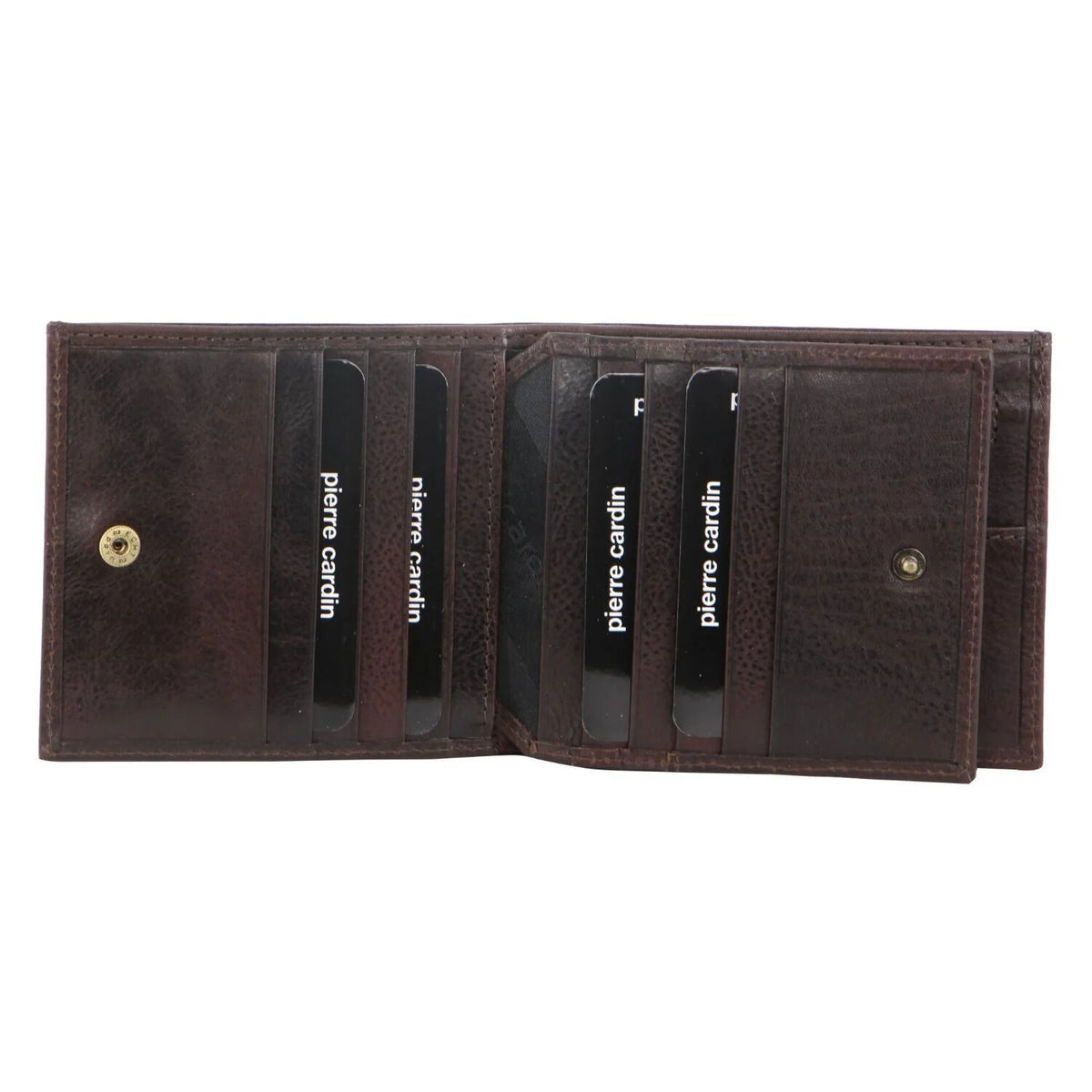 Pierre Cardin Mens Leather Tri Fold Wallet w/ RFID Protection - Brown