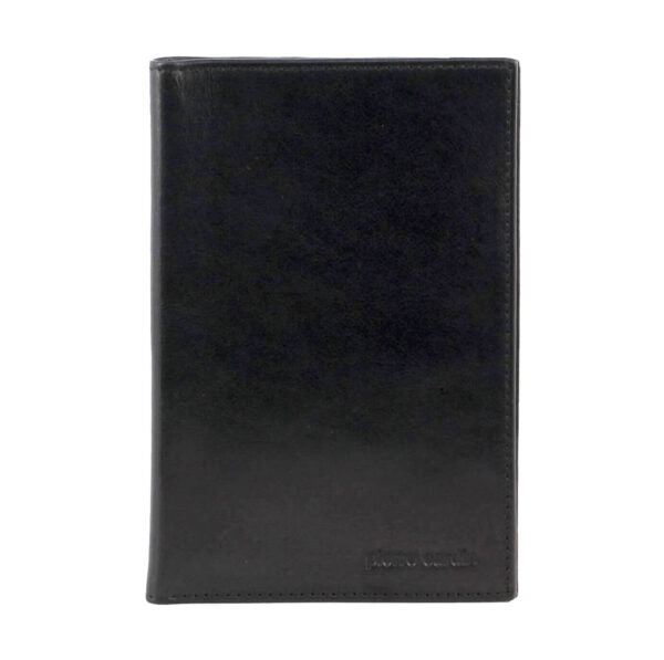 Pierre Cardin Leather Passport Holder Cover Travel Wallet w/ RFID Protection - Black
