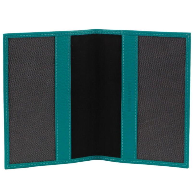 Pierre Cardin Slim Leather Passport Travel Wallet Holder RFID Case Cover - Turquoise