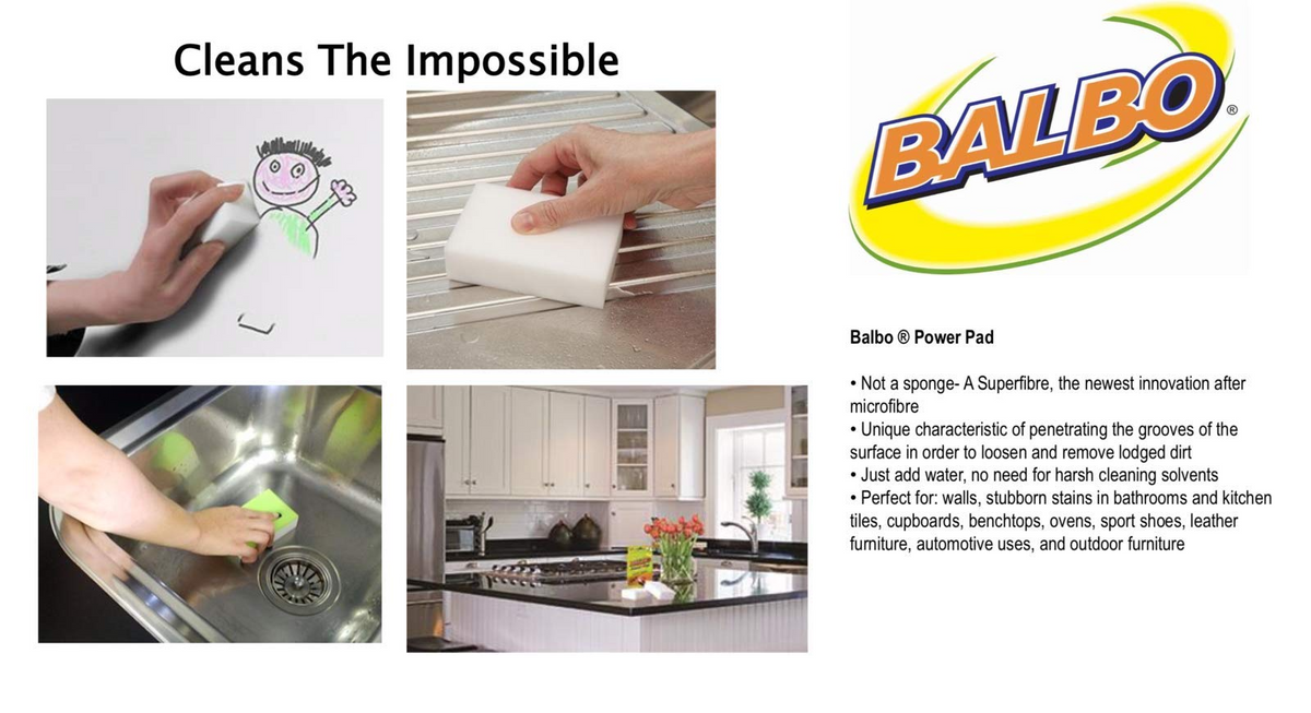 Pack of 2 BALBO Power Pad Cleaning Pad Eraser Magic Cleaning Tool Sponge