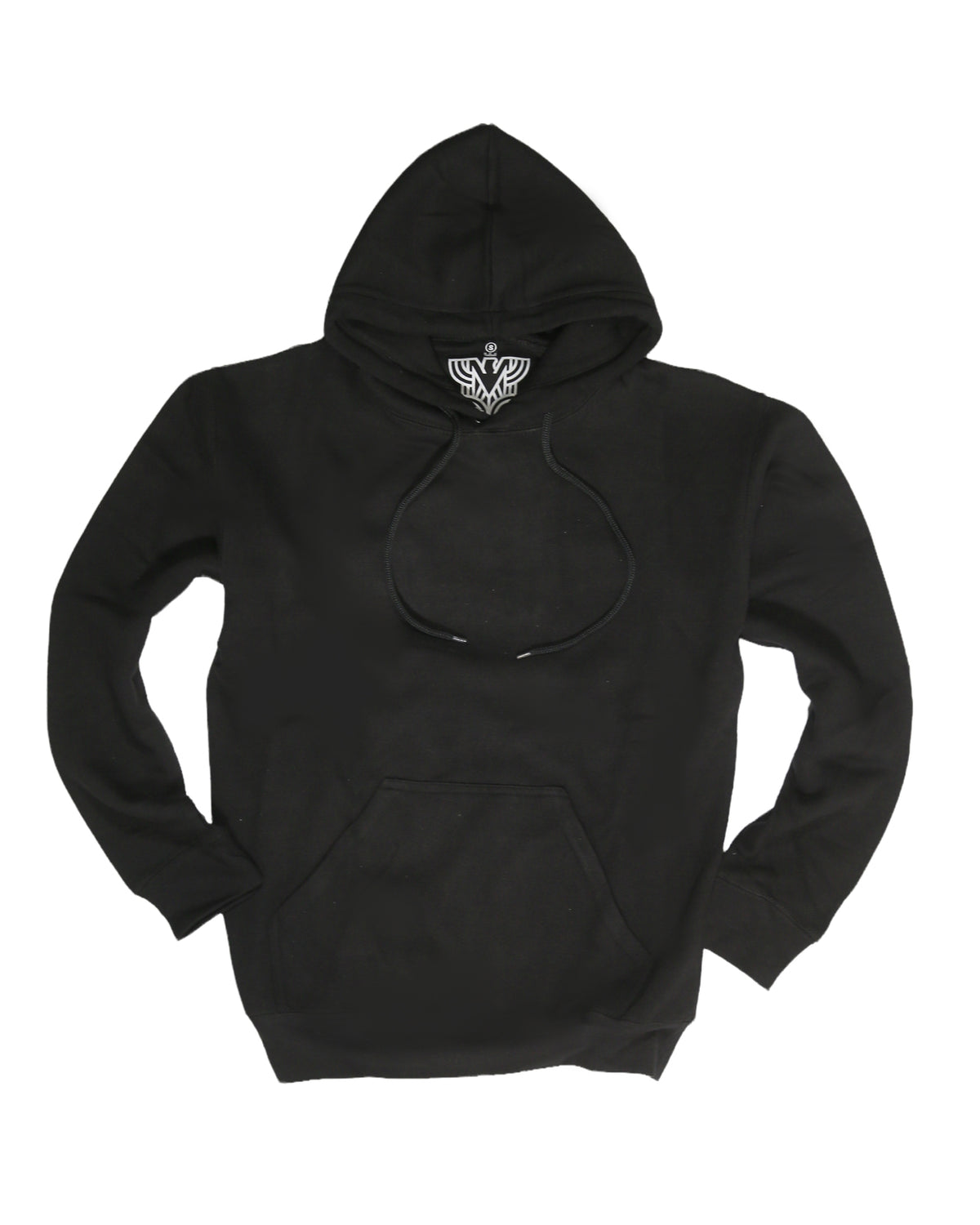 Mens Hoodie 100% Cotton Fleece Pullover Sweatshirt Warm Jumper - Black - M