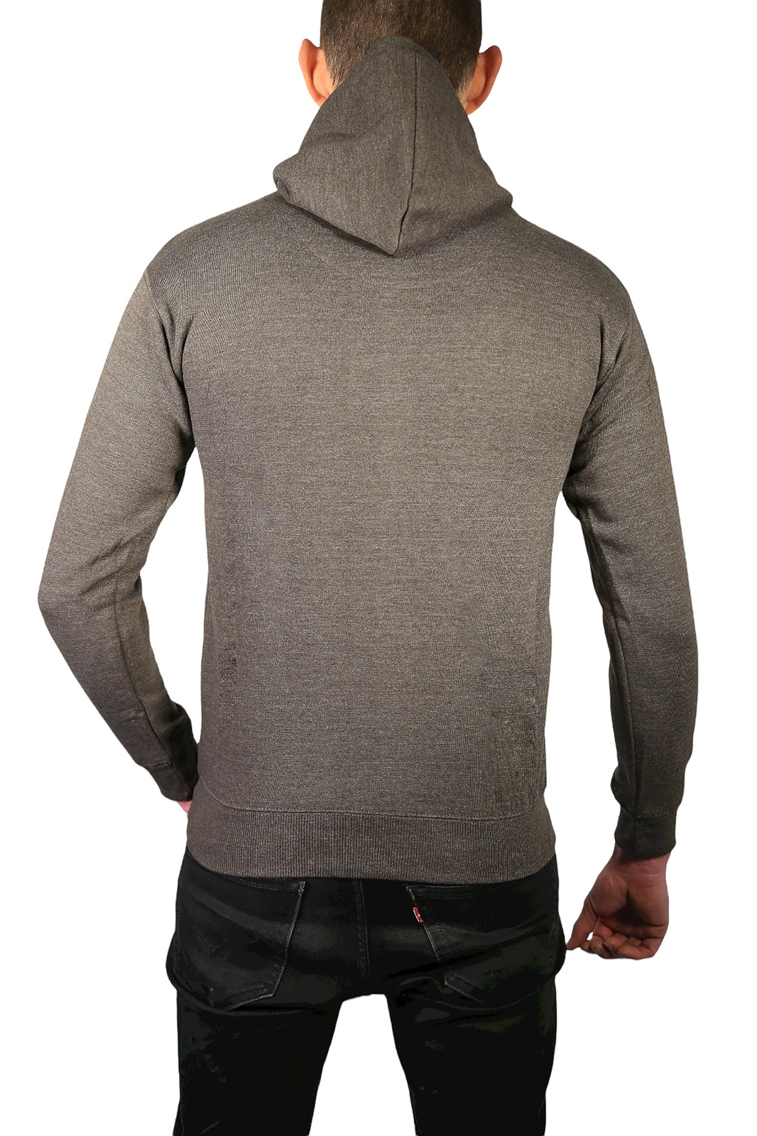 Mens Hoodie 100% Cotton Fleece Pullover Sweatshirt Warm Jumper - Charcoal Grey - S