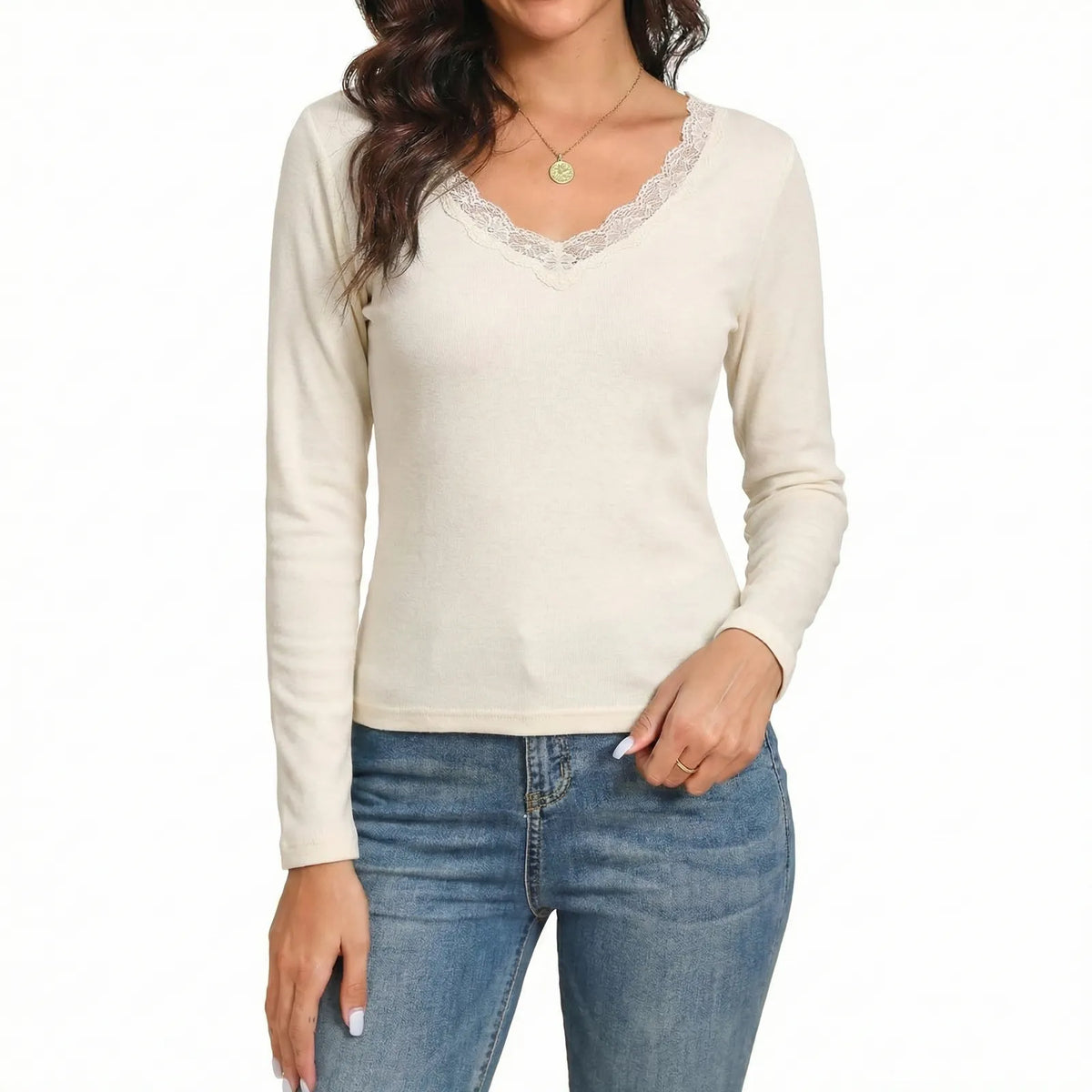 Womens Thermal Cotton Long Sleeve Spencer Tops Long Sleeve Underwear in White - 20-22