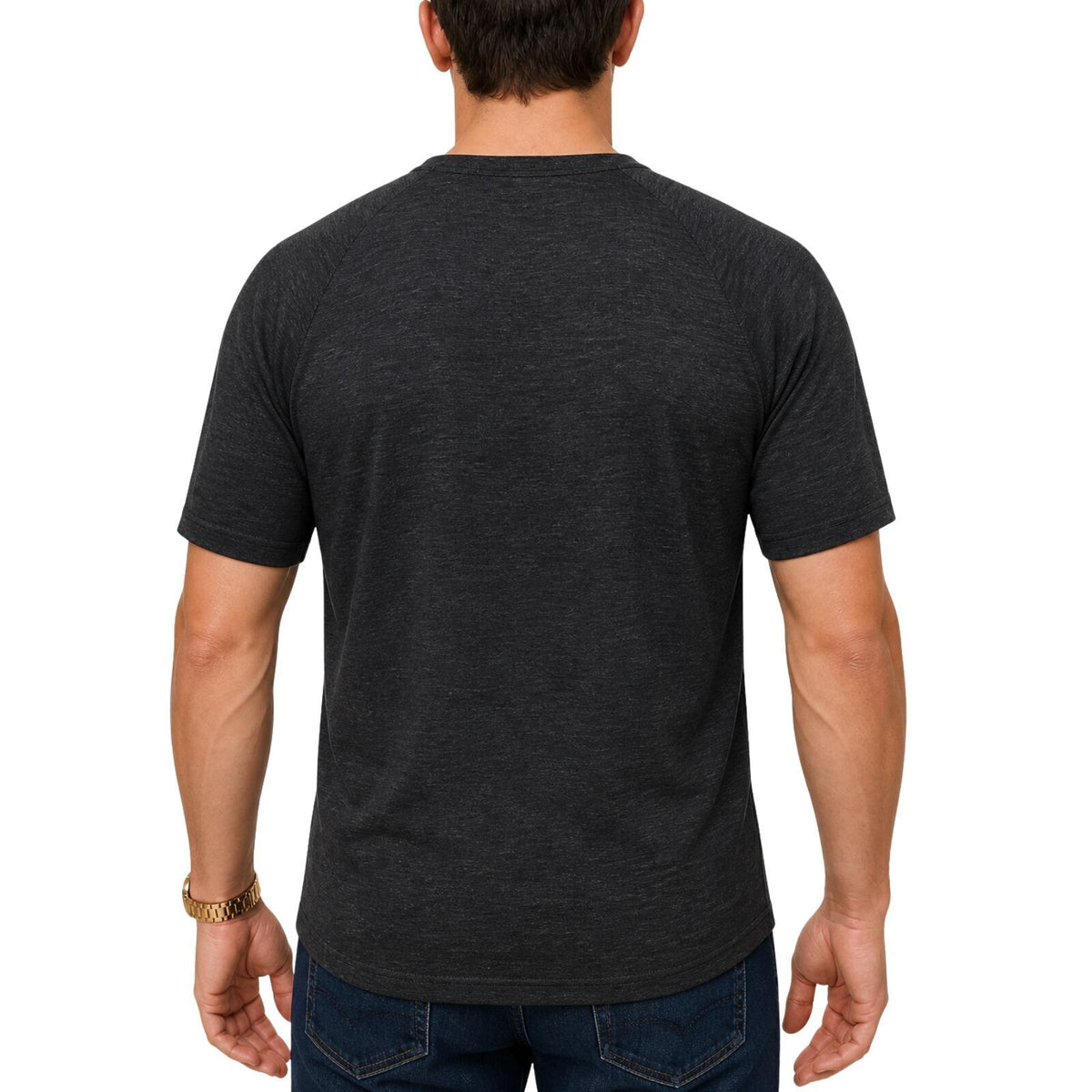 Mens Merino Wool Blend Thermal Top Short Sleeve Base Layer Warm - Black - M