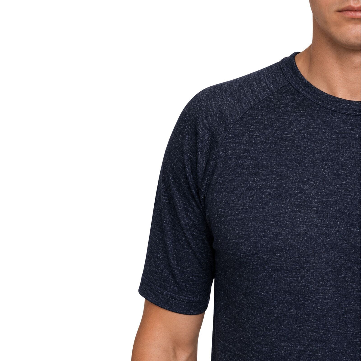 Mens Merino Wool Blend Thermal Top Short Sleeve Base Layer Warm - Black - M