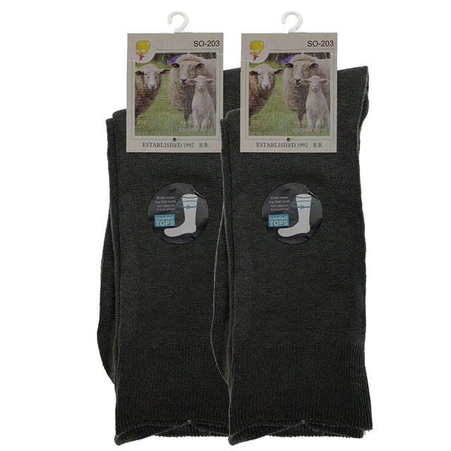 Merino Wool Mens Thermal Diabetic Socks Loose Top Circulation Pairs Grey 2-8