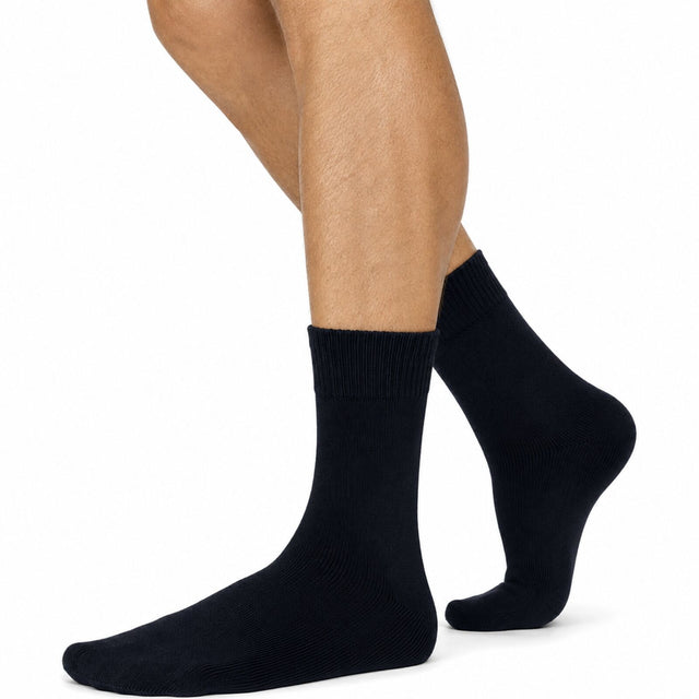 Merino Wool Mens Thermal Diabetic Socks Loose Top Circulation 1 Pair Navy 2-8