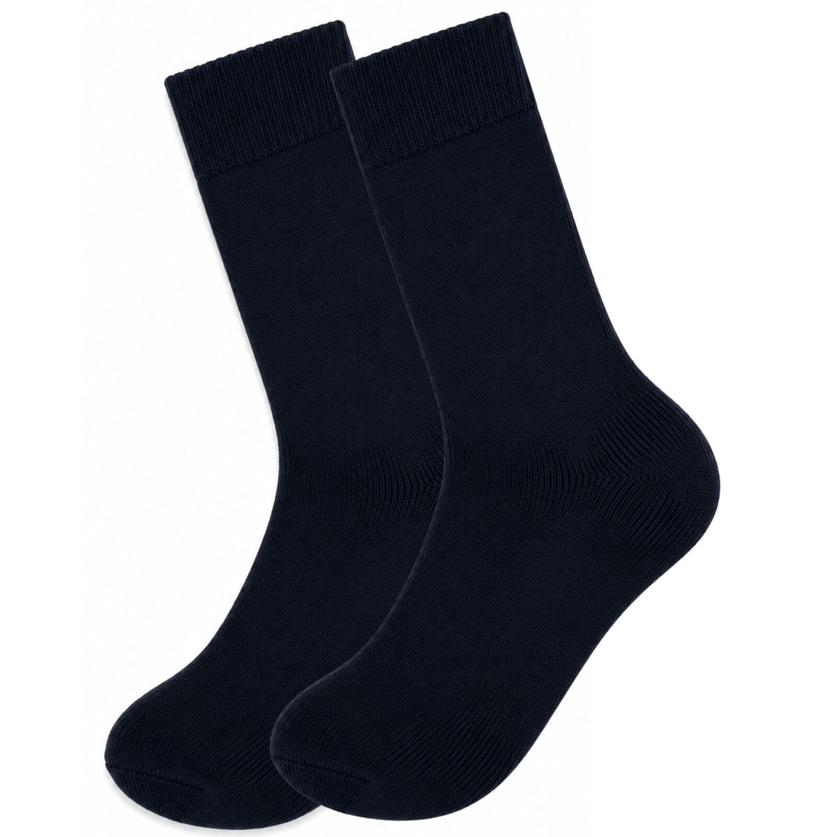 Merino Wool Mens Thermal Diabetic Socks Loose Top Circulation 1 Pair - Navy - 2-8