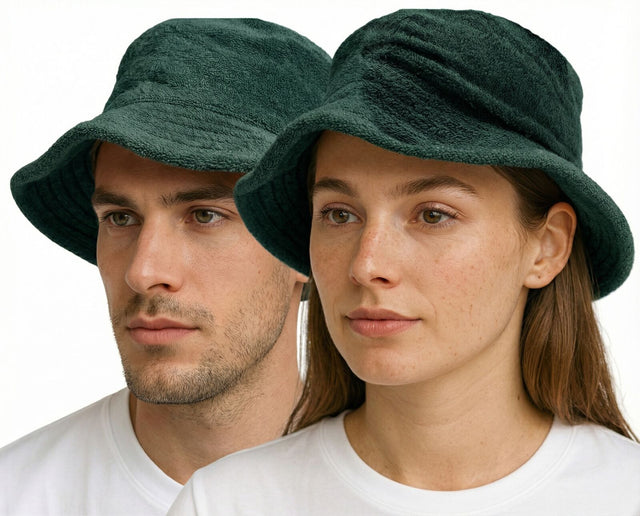 Stingy Brim Terry Towelling Bucket Hat Daggy Fishing 100 Bottle Green S M