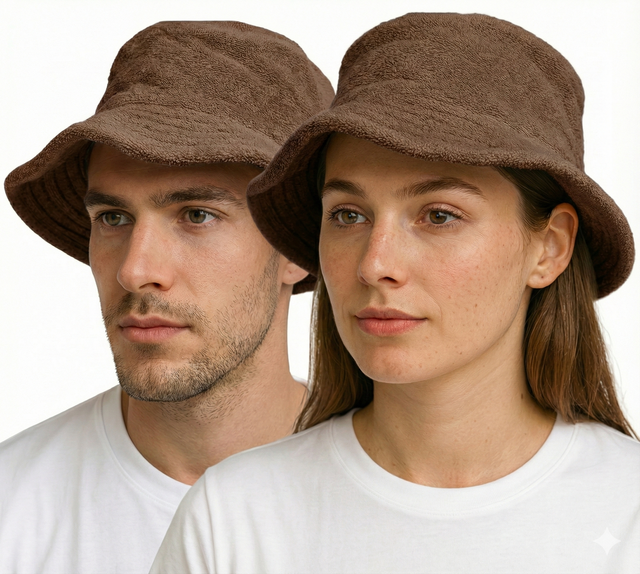 Stingy Brim Terry Towelling Bucket Hat Daggy Fishing 100 COTTON Khaki L XL