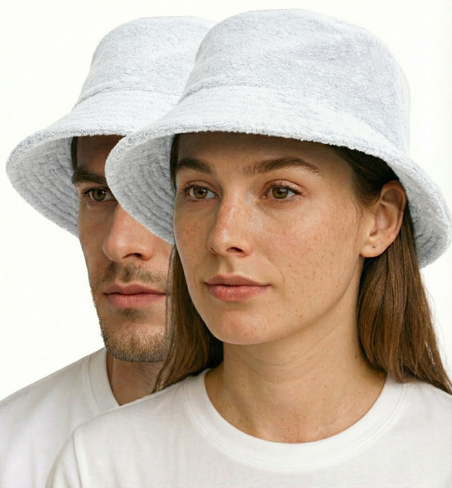Stingy Brim Terry Towelling Bucket Hat Daggy Fishing 100 COTTON White L XL