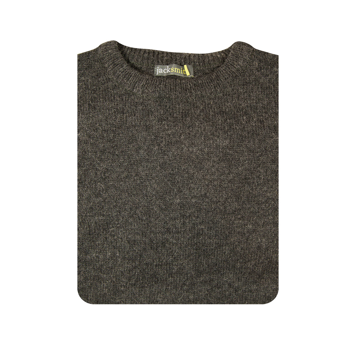 Mens 100% Shetland Ragg Wool Round Neck Knit Jumper Pullover Crew Sweater - Charcoal - L