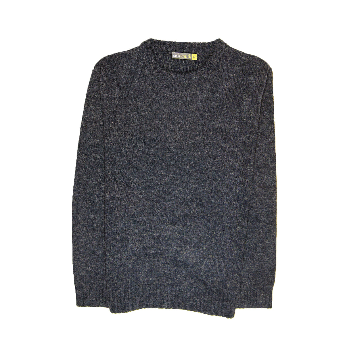 100% SHETLAND RAGG WOOL CREW Round Neck Knit JUMPER Pullover Mens Sweater Knitted - Navy - 6XL