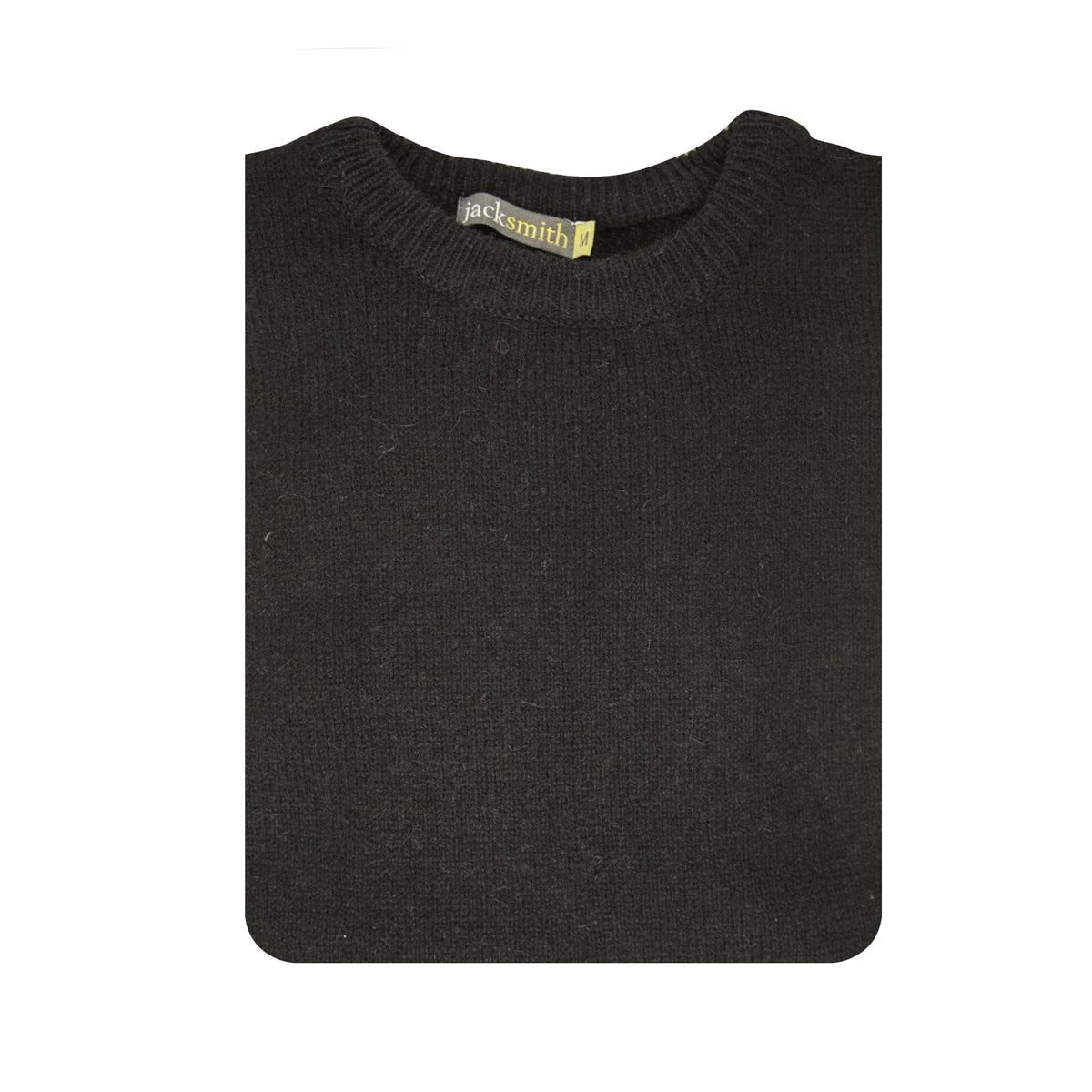 100% SHETLAND RAGG WOOL CREW Round Neck Knit JUMPER Pullover Mens Sweater Knitted - Plain Black - 6XL