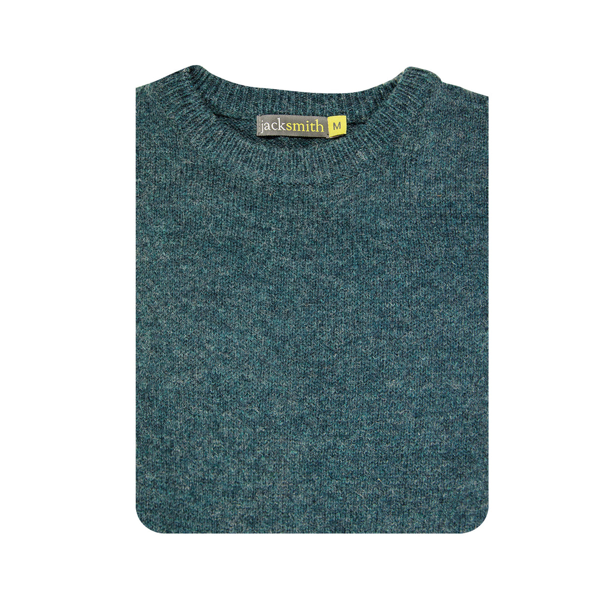 100% SHETLAND RAGG WOOL CREW Round Neck Knit JUMPER Pullover Mens Sweater Knitted - Sherwood - S